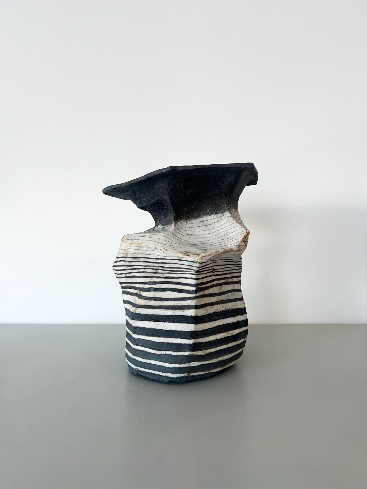 Striped Faceted Vessel
