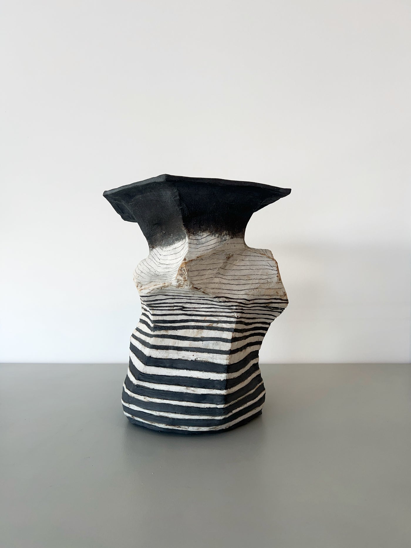 Striped Faceted Vessel