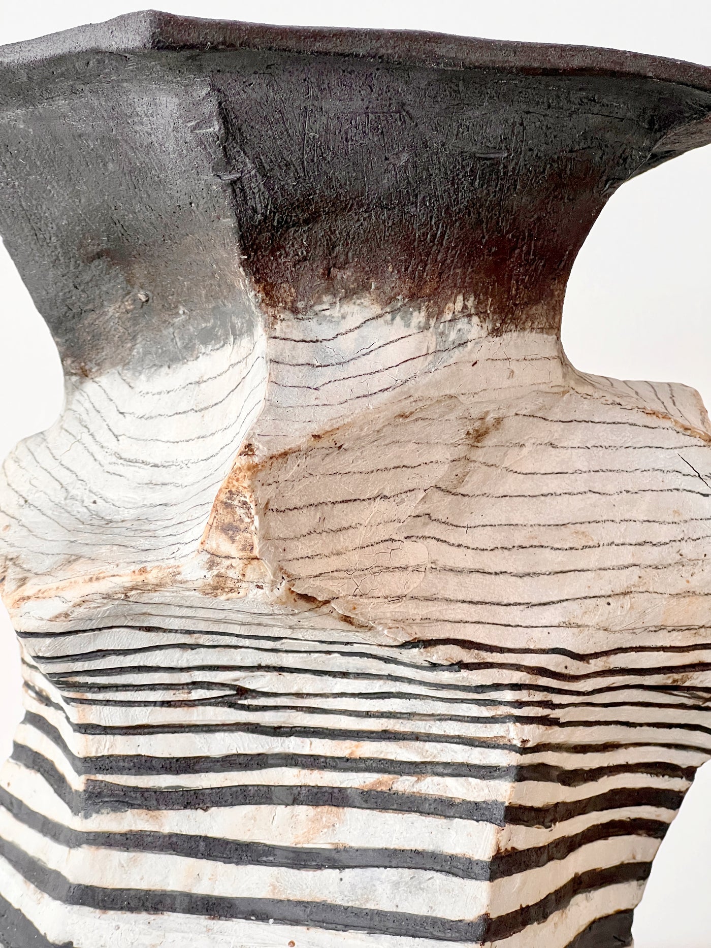 Striped Faceted Vessel