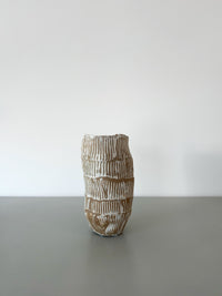 White Banded Stripes Vase